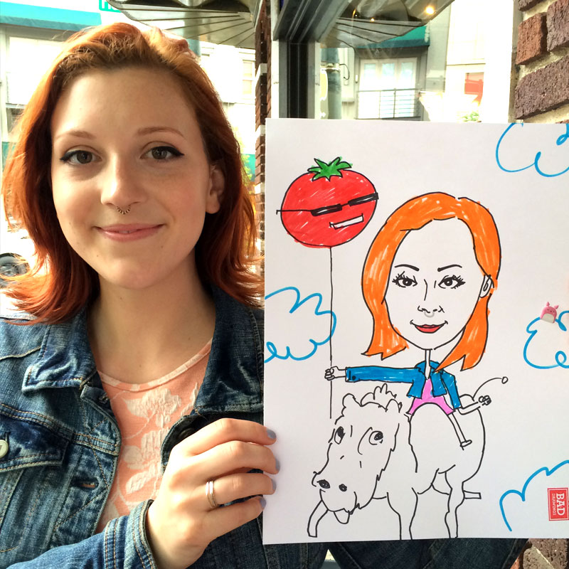Bridal showers are perfect for Bad Drawings caricatures sketch artist